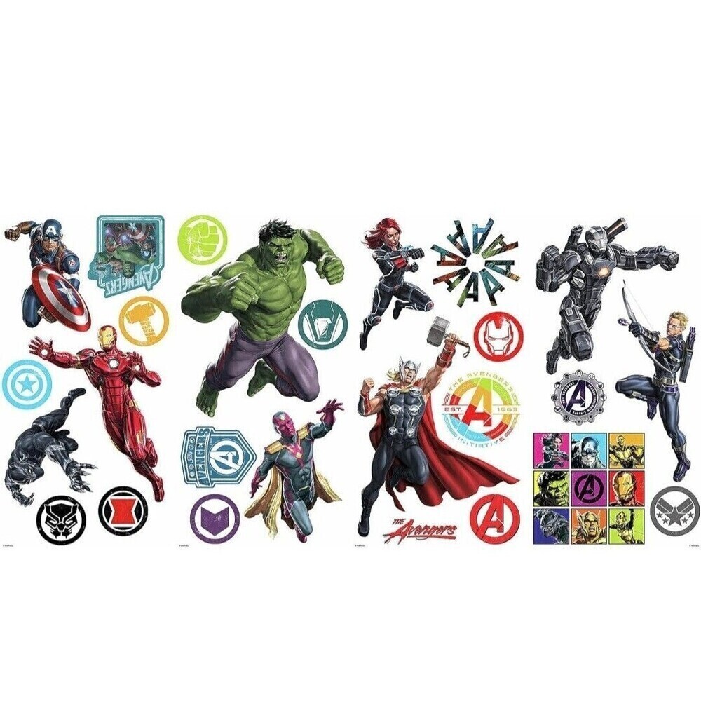 RoomMates RMK4289SCS Classic Avengers Peel and Stick Wall Decals 26 Count - Picture 6 of 6